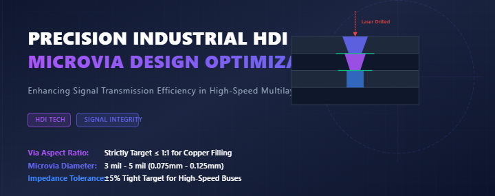 Últimos blogs de la empresa sobre Tecnología HDI: optimización del diseño de microvías en PCB HDI para mejorar la transmisión de señales para controladores industriales