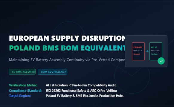 Últimos blogs de la empresa sobre Disrupción del Suministro Europeo: Plantas Polacas de BMS Mantienen Estabilidad de Entrega a Través de Auditorías de Equivalencia de BOM